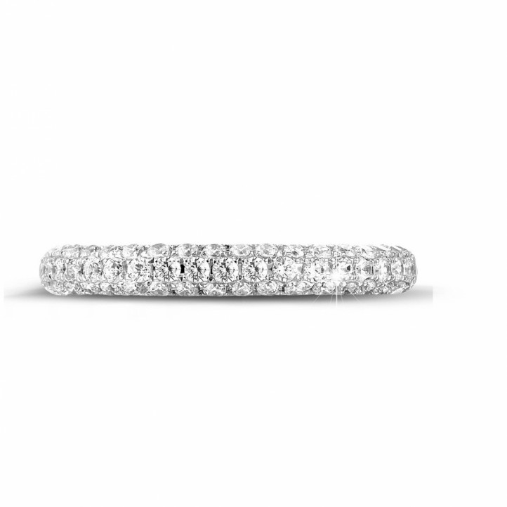0.65 Karat Diamant Memoire Ring (zur Hälfte besetzt) aus Platin