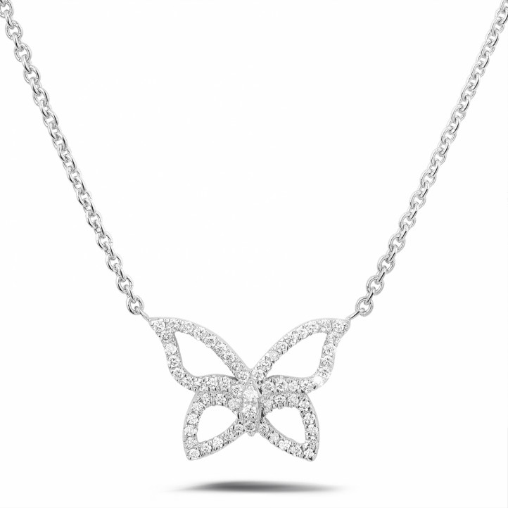 0.30 Karat Diamant Design Schmetterlingkette aus Weißgold