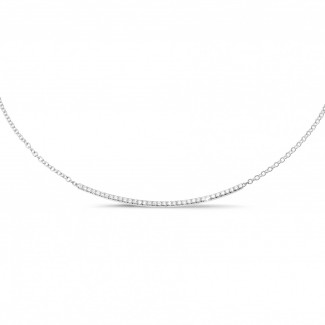 Halsketten - 0.30 Karat feine Diamant Halskette aus Platin