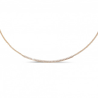 Halsketten - 0.30 Karat feine Diamant Halskette aus Rotgold