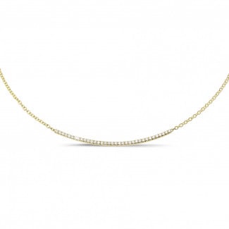 Halsketten - 0.30 Karat feine Diamant Halskette aus Gelbgold