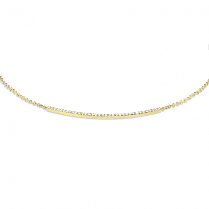 0.30 Karat feine Diamant Halskette aus Gelbgold