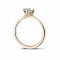 0.70 Karat Diamant Solitärring aus Rotgold