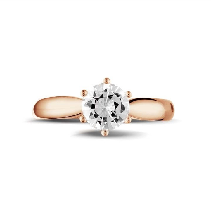 1.00 Karat Diamant Solitärring aus Rotgold