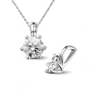 1.25 Karat Solitär Anhänger aus Platin mit rundem Diamanten