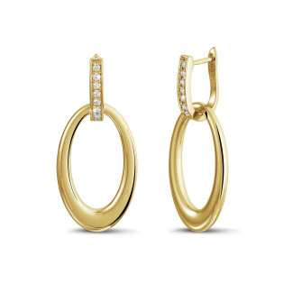 Ohrringe - 0.20 Karat klassische Diamant-Ohrringe aus Gelbgold