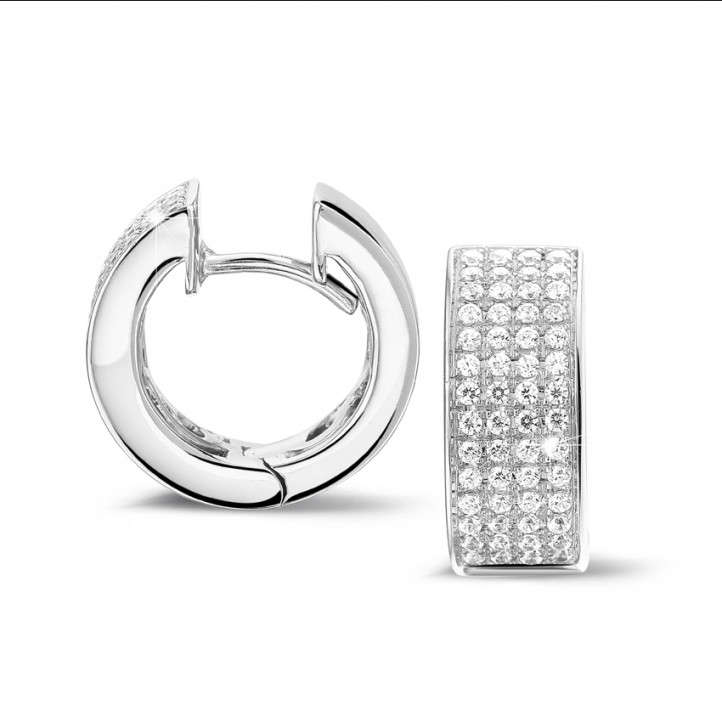 0.75 Karat Diamant Kreolen (Ohrringe) aus Weißgold