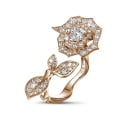 0.30 Karat Diamant Blumen Design Ring aus Rotgold