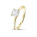 1.20 Karat Solitärring mit Diamant im Kissenschliff aus Gelbgold