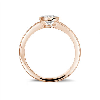 Ringe - 2.00 Karat Solitärring aus Rotgold mit rundem Diamant