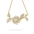 0.35 Karat Diamant Design Blumenanhänger aus Gelbgold
