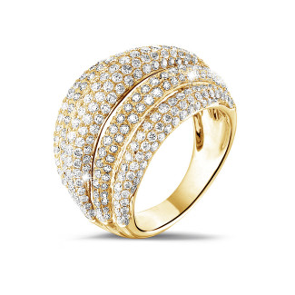 Ringe - 4.30 Karat Ring aus Gelbgold mit runden Diamanten