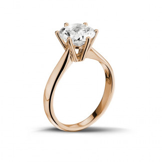 Ringe - 2.00 Karat Diamant Solitärring aus Rotgold
