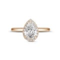 2.00 Karat Halo Ring aus Rotgold mit Tropfen-Diamant