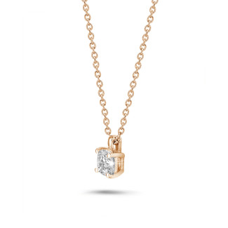 Hochzeitsschmuck - 1.00 Karat Solitär Anhänger mit Diamant im Kissenschliff aus Rotgold