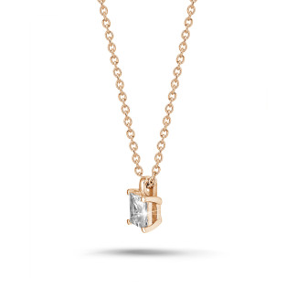 Hochzeitsschmuck - 1.00 Karat Solitär Anhänger aus Rotgold mit Prinzess Diamant

