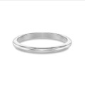 Ehering mit gebogener Oberfläche von 2.00 mm aus Weißgold