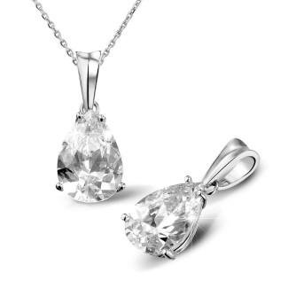 3.00 Karat Solitär Anhänger aus Weißgold mit Tropfen Diamant von außergewöhnlicher Qualität  (D-IF-EX-None Fluoreszenz-GIA Zertifikat)