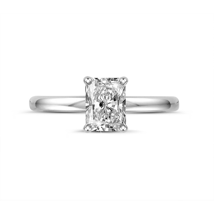 2.00 Karat Solitärring mit Diamant im Radiant-Schliff aus Weißgold
