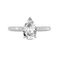 1.50 Karat Solitärring aus Weißgold mit Tropfen-Diamant und hidden halo