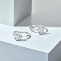 1.20 Karat Halo Solitärring mit Diamant im Asscher-Schliff aus Weißgold mit runden Diamanten