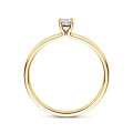 0.15 Kt Solitärring mit Kissen-Schliff-Diamanten in Gelbgold