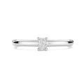 0.15 Kt Solitärring mit Radiant-Schliff-Diamanten in Weißgold