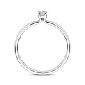 0.15 Kt Solitärring mit ovalem Diamanten in Weißgold