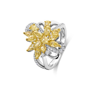 Ein Unikat - 2.26 Karat Cocktailring aus Gelb- und Weißgold