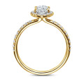 0.70 Karat Halo Ring aus Gelbgold mit Marquise-Diamant