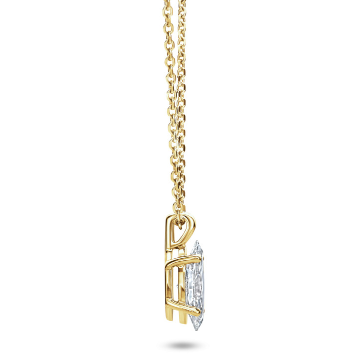 1.00 Karat Solitär Anhänger aus Gelbgold mit Marquise Diamant