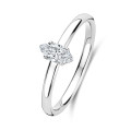 0.15 Kt Solitärring mit Marquiseschliff-Diamanten in Weißgold