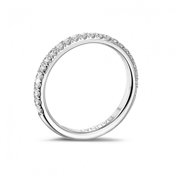 0.35 Karat Memoire Ring (halb besetzt) aus Weißgold mit runden Diamanten