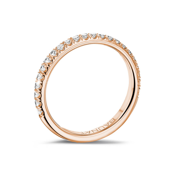 0.35 Karat Memoire Ring (zur Hälfte besetzt) aus Rotgold mit runden Diamanten