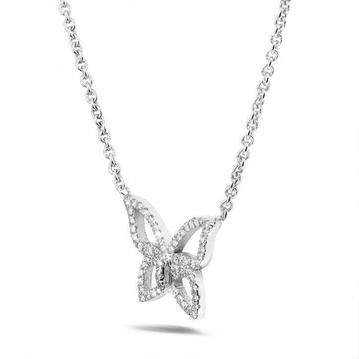 0.30 Karat Diamant Design Schmetterlingkette aus Platin