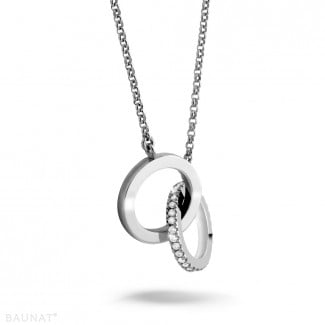 Halsketten - 0.20 Karat Diamant Design Infinity Halskette aus Platin