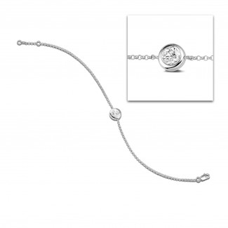 Armbänder - 0.70 Karat Diamant Armband in Zargenfassung aus Platin