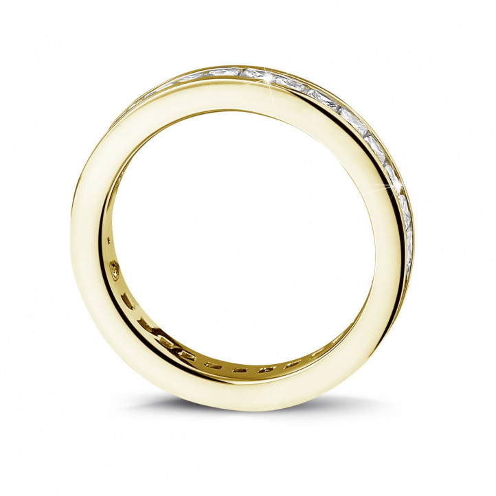 1.75 Karat Memoire Ring (rundherum besetzt) aus Gelbgold mit Prinzessdiamanten