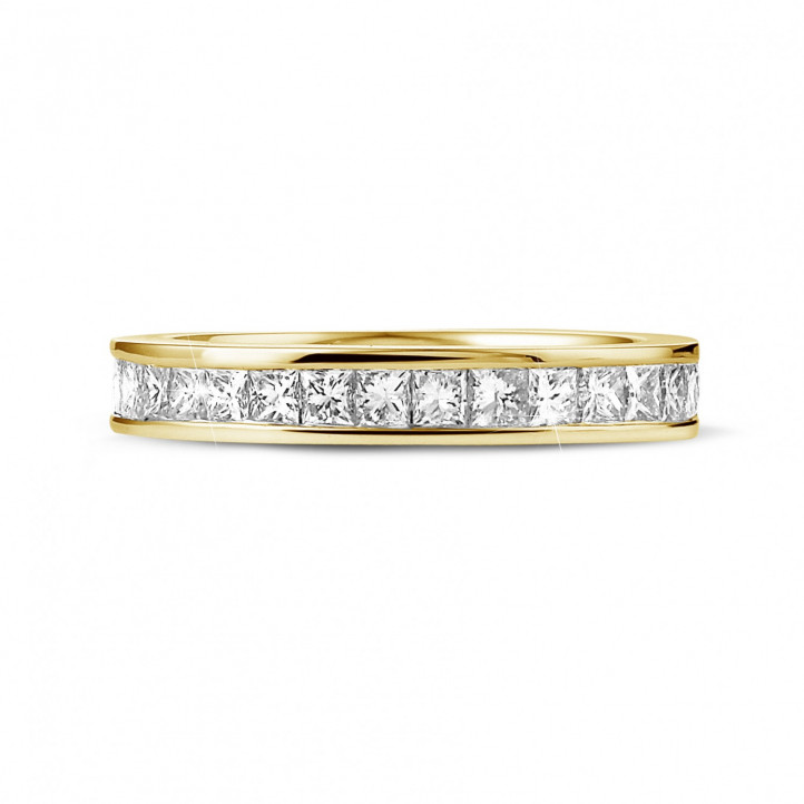 1.75 Karat Memoire Ring (rundherum besetzt) aus Gelbgold mit Prinzessdiamanten