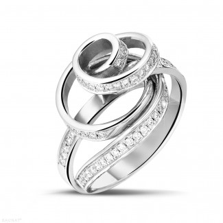 Brillant Ring Weißgold - 0.85 Karat Diamant Design Ring aus Weißgold