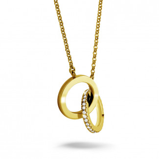 Halsketten - 0.20 Karat Diamant Design Infinity Halskette aus Gelbgold
