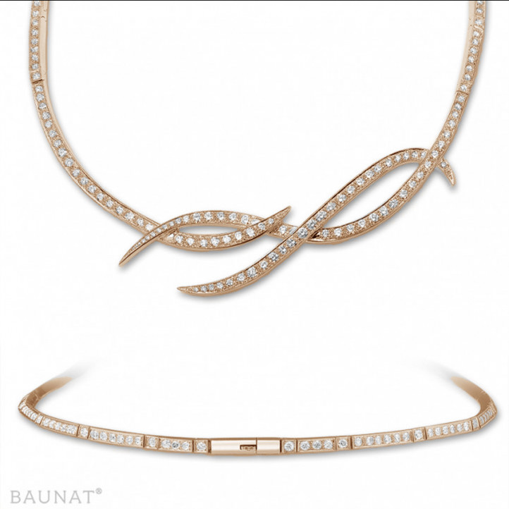 7.90 Karat Diamant Design Halskette aus Rotgold