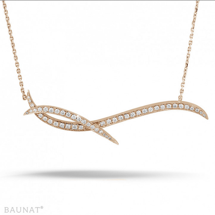 1.06 Karat Diamant Design Halskette aus Rotgold