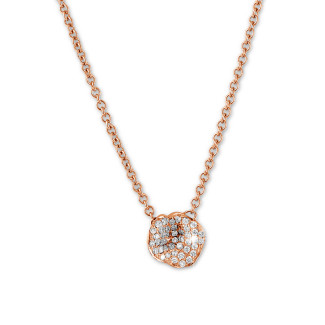 Halsketten - 0.25 Karat Diamant Design Halskette aus Rotgold
