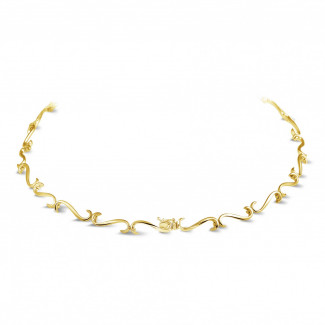 Halskette Gold - 3.65 Karat Diamant Halskette aus Gelbgold