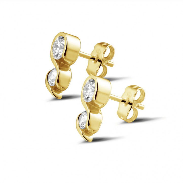 1.00 Karat Diamant Ohrringe aus Gelbgold