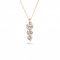 0.85 Karat Trilogie Diamantanhänger aus Rotgold