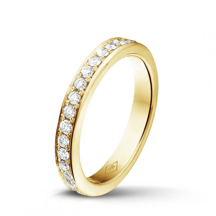 0.68 Karat Diamant Memoire Ring (rundherum besetzt) aus Gelbgold