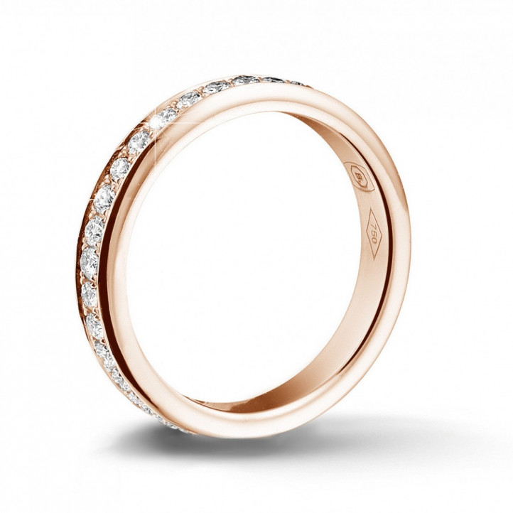 0.68 Karat Diamant Memoire Ring (rundherum besetzt) aus Rotgold