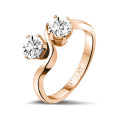 1.00 Karat Diamant Toi & Moi Ring aus Rotgold